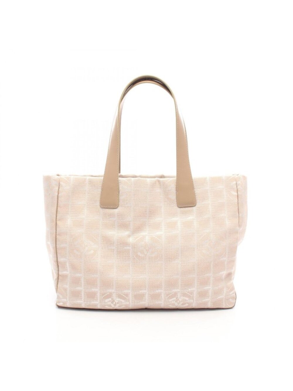 Chanel Tote Bag New Travel Line MM Beige White Leather MM